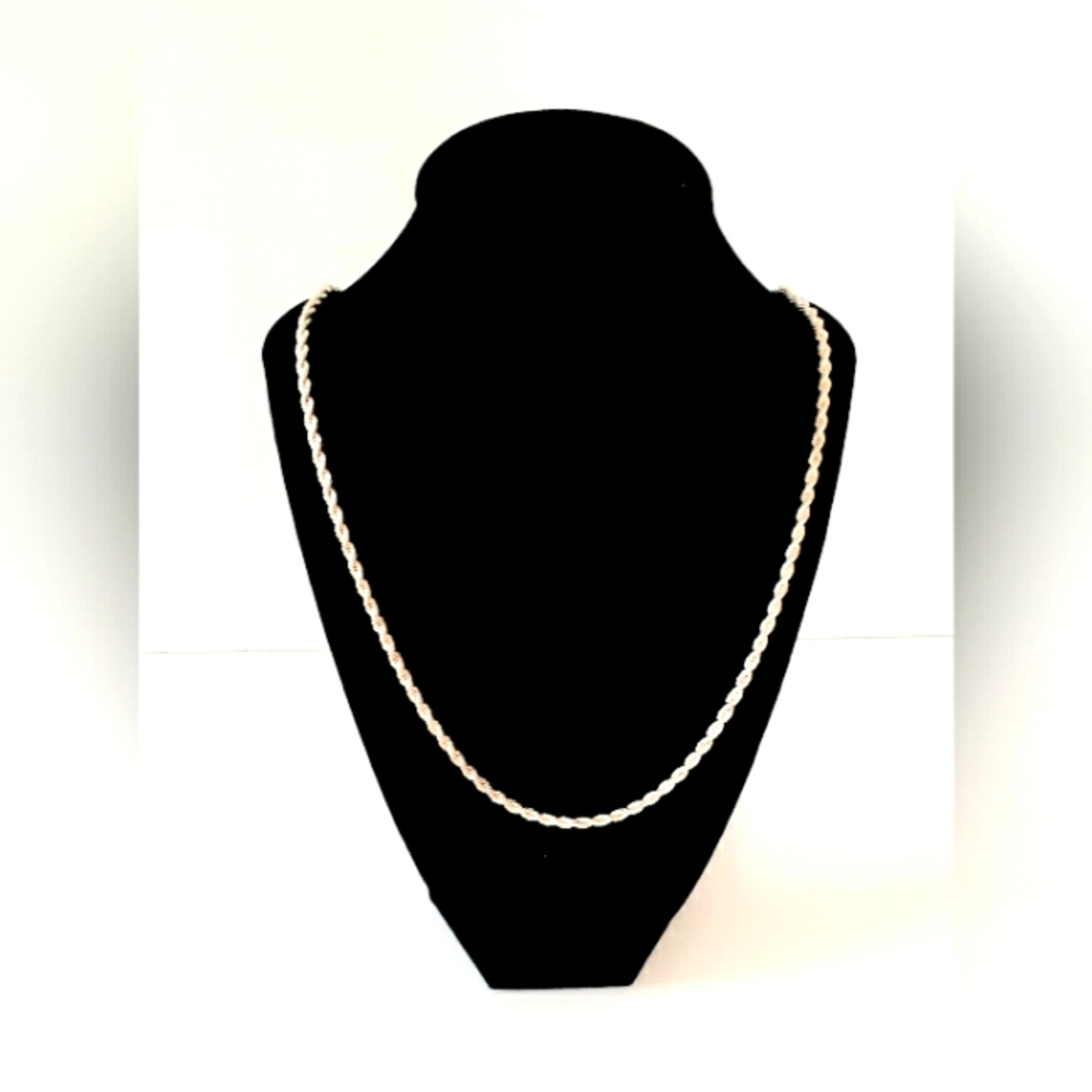 Solid Silvertone 30" Rope Necklace